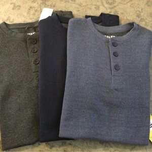 Mens Stanley Henley Shirts (3) in Gray, Navy, and Blue Size S